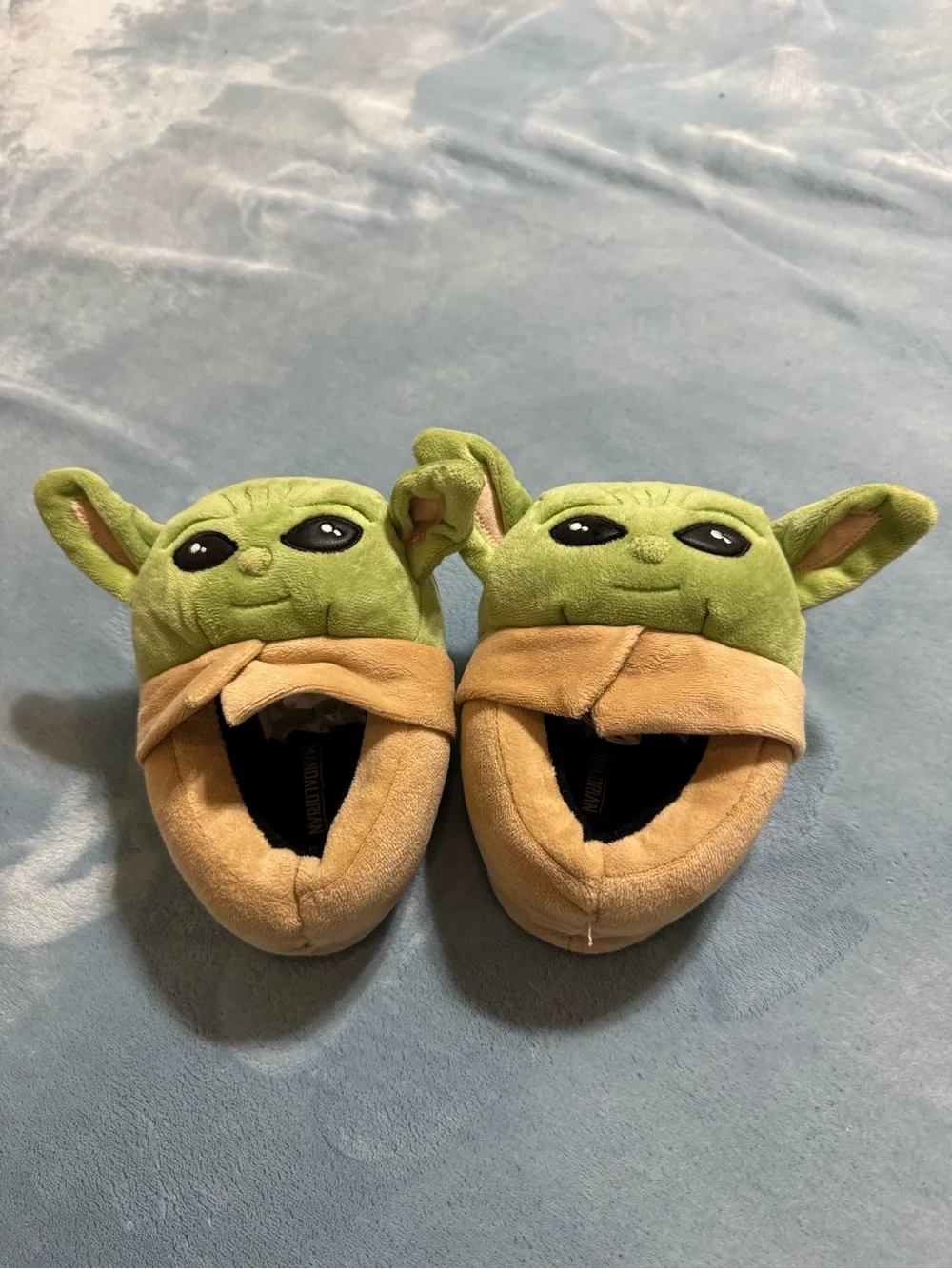 Green Baby Yoda Plush Slippers - Kids